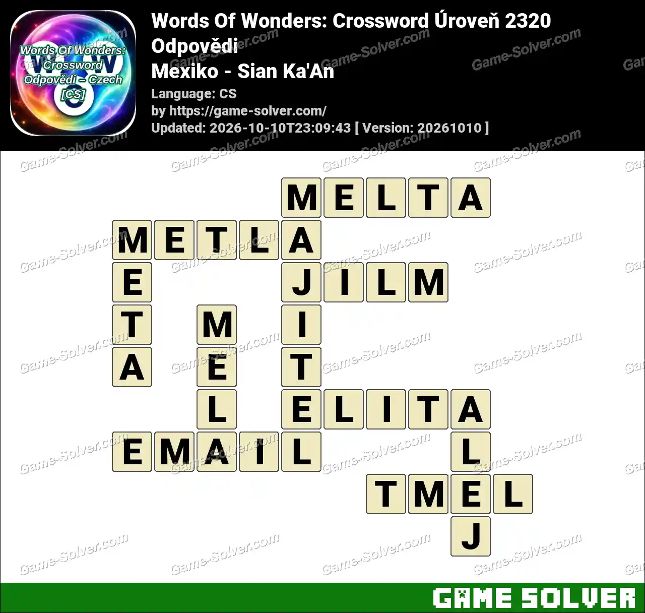 Words Of Wonders: Crossword Úroveň 2320 Odpovědi – Mexiko – Sian Ka’An